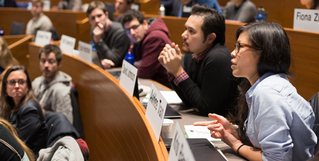 students in a forum